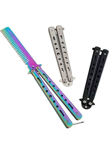 Metal Kelebek Şeklinde Çelik Tarak Saç Şekillendirici Tarama Taşınabilir Çoklu Renk modelleri