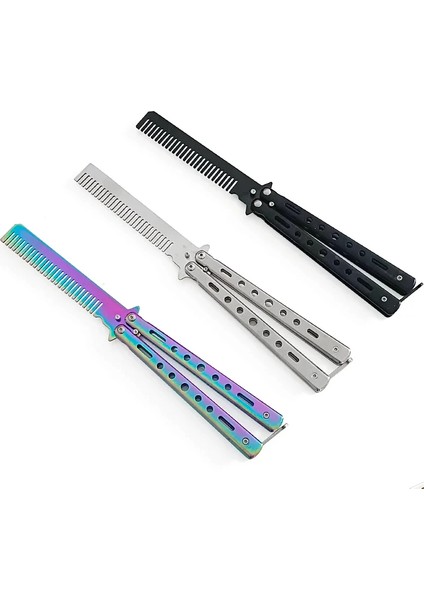 Metal Kelebek Şeklinde Çelik Tarak Saç Şekillendirici Tarama Taşınabilir Çoklu Renk fırsatları