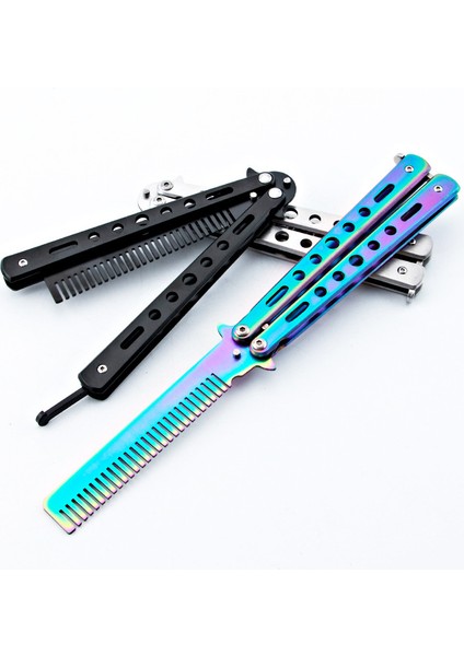 Metal Kelebek Şeklinde Çelik Tarak Saç Şekillendirici Tarama Taşınabilir Çoklu Renk indirimleri