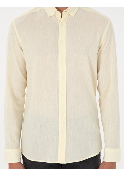 Erkek Limon Regular Fit Uzun Kollu Gömlek 50286086-VR035