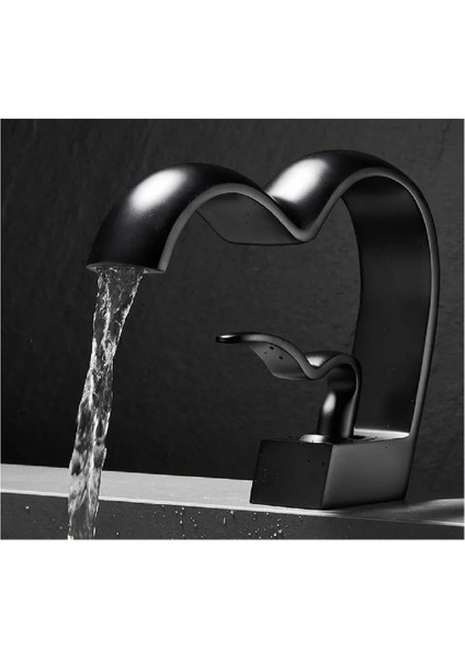Banyo Lavabo Bataryası Siyah Renk Şelale Kalp Yeni Tasarım 7 Yıl Güvenceli İthal fiyatları