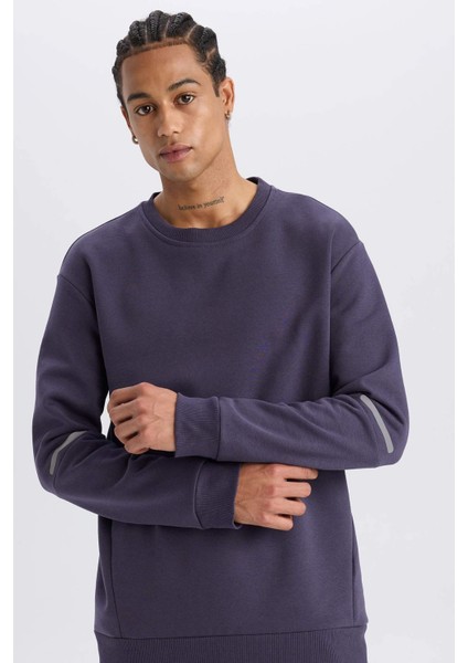 DeFactoFit Standart Fit Bisiklet Yaka Kalın Sweatshirt Y4531AZ24AU