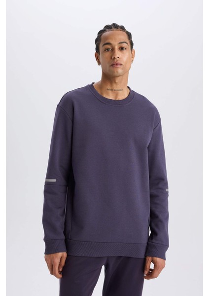 DeFactoFit Standart Fit Bisiklet Yaka Kalın Sweatshirt Y4531AZ24AU
