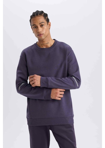 DeFactoFit Standart Fit Bisiklet Yaka Kalın Sweatshirt Y4531AZ24AU