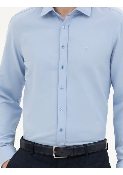 Erkek Koyu Mavi Slim Fit Uzun Kollu Gömlek 50285594-VR032