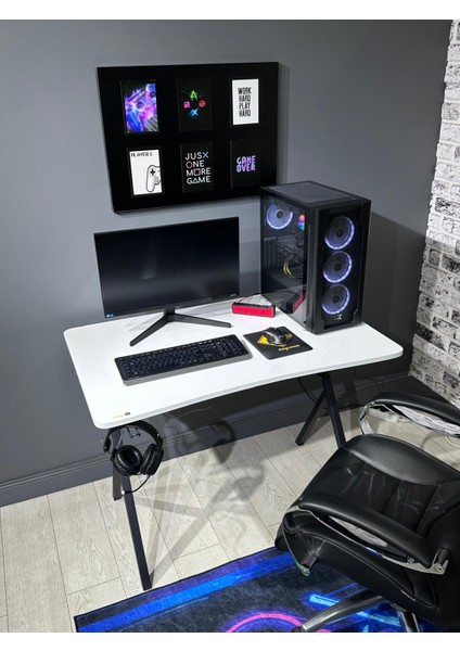 Heygaming2 Profesyonel Oyuncu Masa Beyaz Siyah 110 cm fiyatları