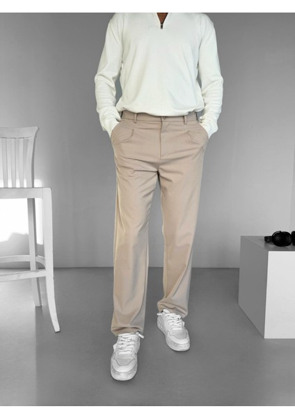 Erkek Baggy Fit Beli Lastikli Rahat Pantolon Bej fiyatları