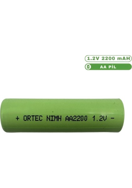 Ortec 1.2V 2200MAH Ni-Mh Aa Şarj Edilebilir Kalem Pil 3'lü modelleri
