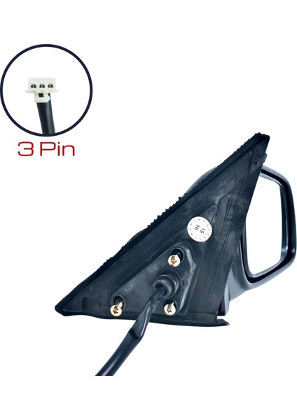 Dış Dikiz Aynası Honda Civic (4 Kapı) 1990 - 1996 Elektrikli, Manuel Katlanır, Siyah Kapak, 3 Pin fırsatları