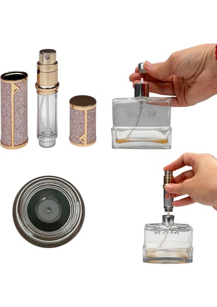 Simli Sızdırmaz Taşınabilir Mini Doldurulabilir Boş Küçük Seyahat Cep Parfüm Şişesi-Beyaz fırsatları