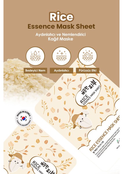 Kore Pirinç Maskesi Esfolio Rice Essence Sheet Mask Aydınlatıcı Kağıt Maske modelleri