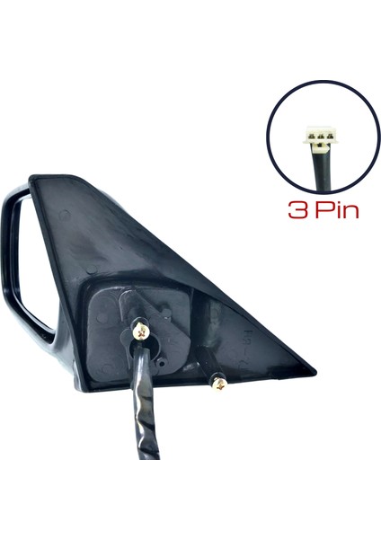 Dış Dikiz Aynası Honda Civic (3 Kapı) 1987 - 1991 Elektrikli, Manuel Katlanır, Siyah Kapak, 3 Pin fırsatları