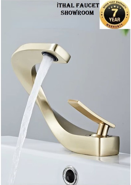 Banyo Lavabo Bataryası Mat Gold Renk Şelale Yeni Tasarım 7 Yıl Güvenceli İthal