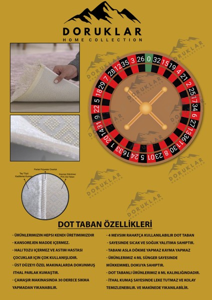 Kaymaz Taban Yıkanabilir Dijital Baskı Dekoratif Modern Desenli Dot Taban Halı CAS09