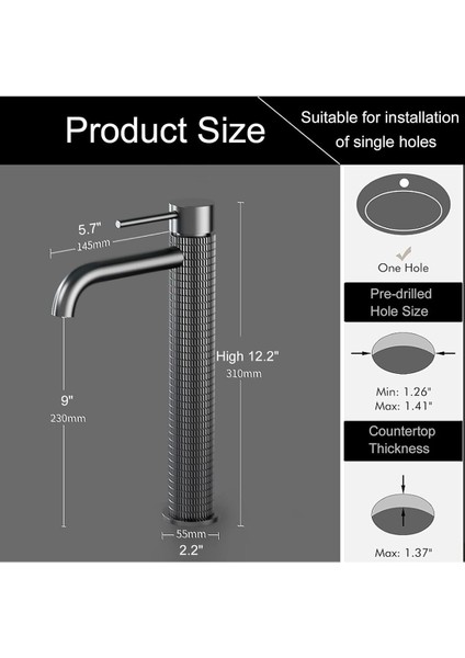 Banyo Çanak Lavabo Bataryası Siyah Renk Yeni Model 7 Yıl Güvenceli İthal
