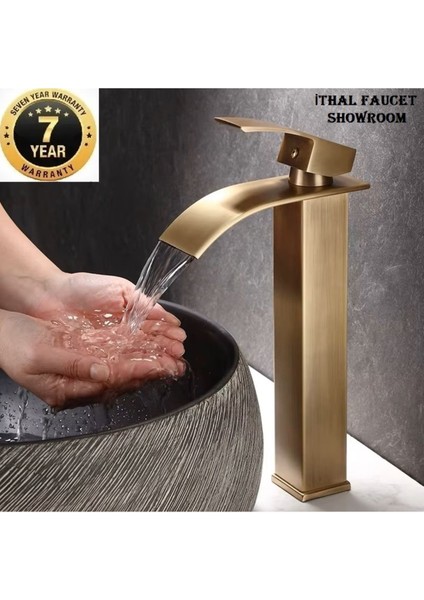 Banyo Çanak Lavabo Bataryası Antik Renk Şelale Model 7 Yıl Güvenceli İthal