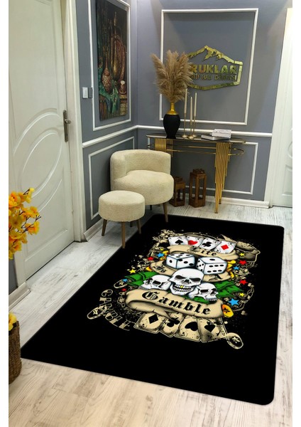 Kaymaz Taban Yıkanabilir Dijital Baskı Dekoratif Modern Desenli Dot Taban Halı CAS06