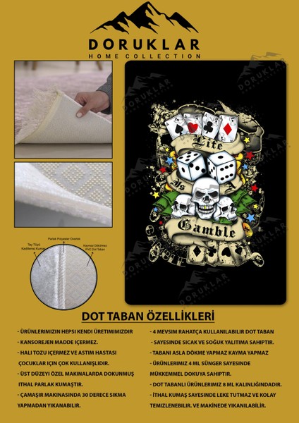 Kaymaz Taban Yıkanabilir Dijital Baskı Dekoratif Modern Desenli Dot Taban Halı CAS06 fiyatları