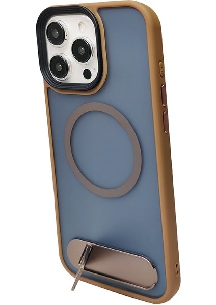 Apple iPhone 16 Pro Max Kickstand Magsafe Kılıf Kahverengi