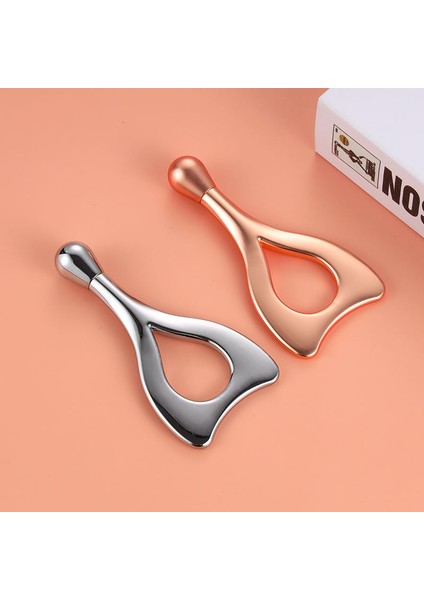 Gümüş Renk 3D Paslanmaz Çelik Yüz Masajı, Gua Sha, Multi Fonksiyonel Yüz Masaj Aleti