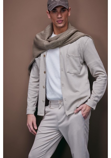 Regular Fit Polo Yaka Gömlek Ceket D7243AX25SP