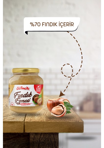 Kahvaltılık Sürülebilir Doğal Katkısız 300GR Özel Üretim Fındık Ezmesi