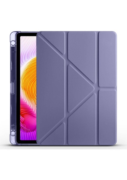 Xiaomi Redmi Pad Se (11INC 2023) Uyumlu Yatay ve Dikey Standlı Antişok Köşe Korumalı Kalemlikli Origami Slikon Kılıf