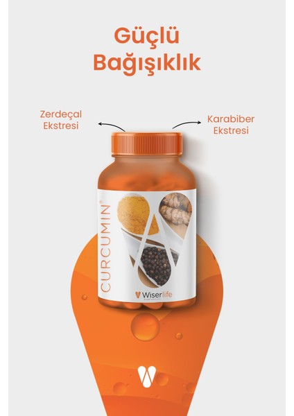 Curcumin Kurkumin ve Karabiber Ekstresi Içeren Takviye Edici Gıda 30 Kapsül 2 Adet