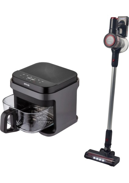 Set Cam Airfryer ve Dikey Şarjlı Süpürge