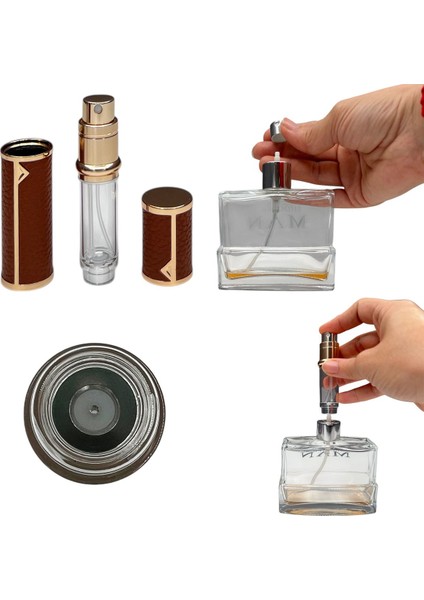 Deri Sızdırmaz Taşınabilir Mini Doldurulabilir Boş Küçük Seyahat Cep Parfüm Şişesi-Pudra indirimleri