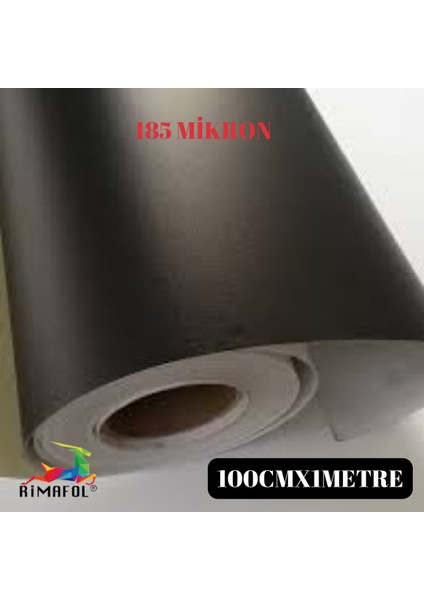 Satin Mat Siyah Kendinden Yapışkanlı Hava Kanallı Kapı Direk Folyosu 100 cm x 1METRE