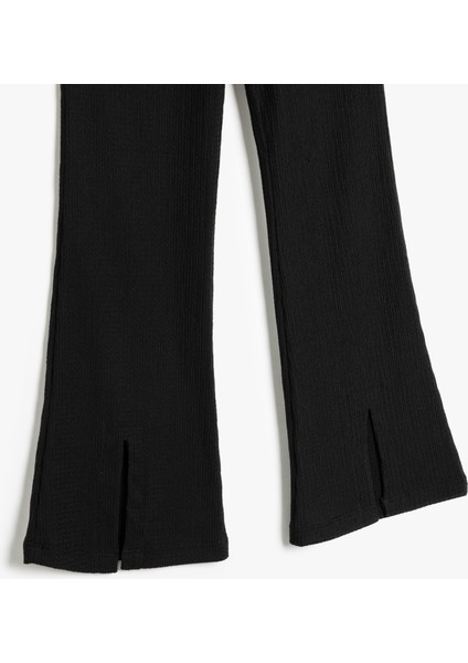 Beli Lastikli Basic Ispanyol Paça Pantolon