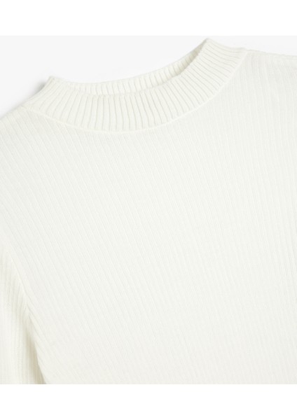 Hafif Dik Yaka Uzun Kollu Yün Karışımlı Basic Triko Kazak modelleri