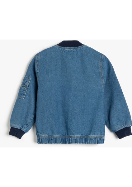 Pamuklu Uzun Kollu Kapaklı Cepli Oversize Bomber Denim Ceket fiyatları