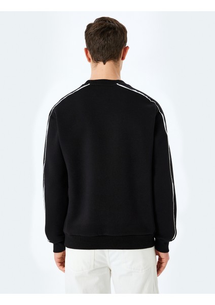 Pamuk Karışımlı Uzun Kollu Biyeli Bisiklet Yaka Sweatshirt fırsatları