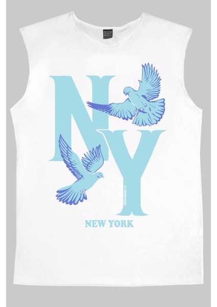 Ny Güvercinleri Beyaz Erkek Kesik Kol / Kolsuz T-Shirt fiyatları