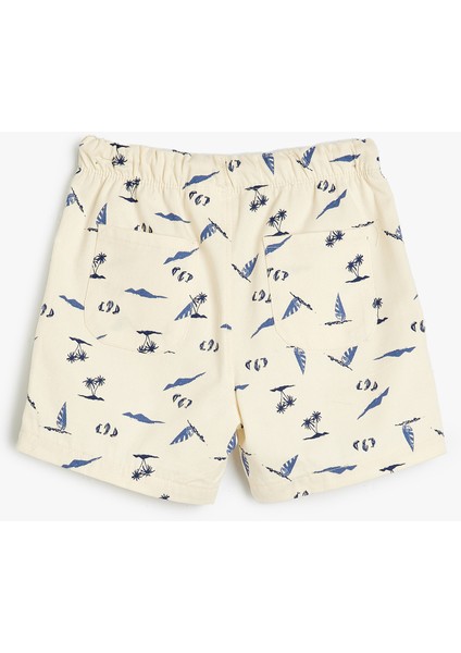 Chino Şort Yaz Baskılı Beli Lastikli Cepli Pamuklu fiyatları