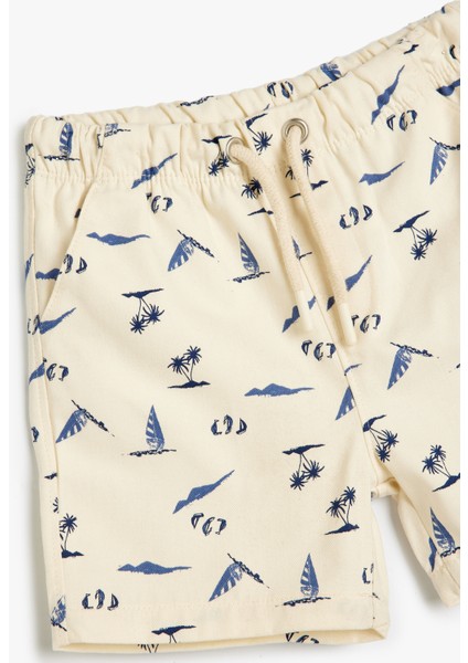 Chino Şort Yaz Baskılı Beli Lastikli Cepli Pamuklu modelleri