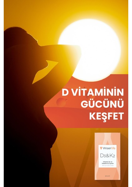D3&k2 Vitamin D3 ve Vitamin K2 Içeren Takviye Edici Gıda 20 ml 2 Adet fırsatları