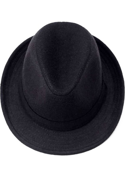 Çocuk Boy Siyah Kumaş Fötr Şapka Gösteri Şapkası Michael Jackson Şapkası 54 No fırsatları