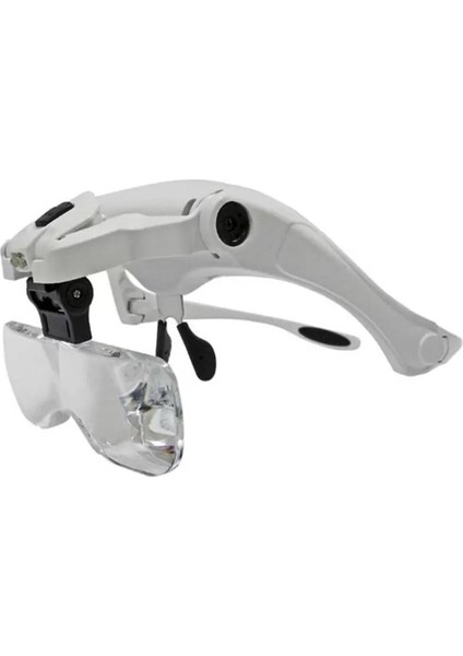 Işıklı Büyüteçli Gözlük - 5 Farklı Cam Mercek Kafa Büyüteci 92B2 fiyatları