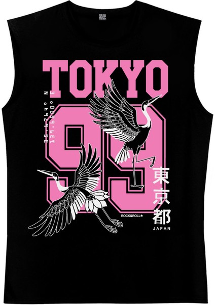 Tokyo 99 Siyah Erkek Kesik Kol / Kolsuz T-Shirt