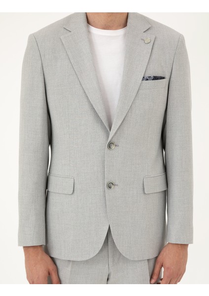 Erkek Açık Gri Slim Fit Takım Elbise 50288787-VR001