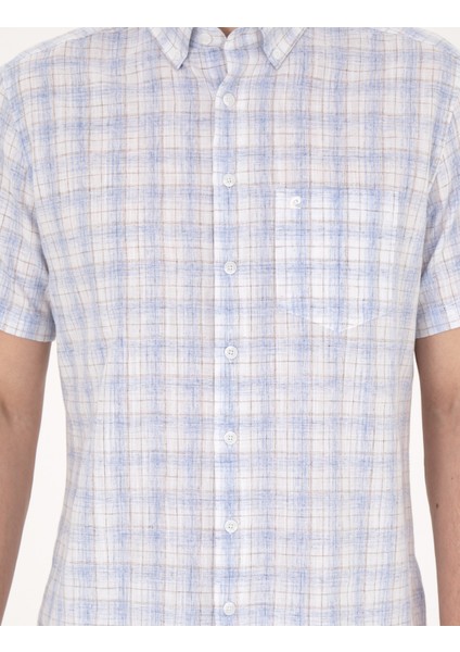 Erkek Açık Mavi Regular Fit Kısa Kollu Gömlek 50288785-VR003