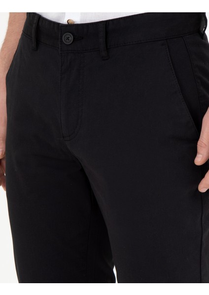 Erkek Siyah Slim Fit Kanvas Pantolon 50288511-VR046