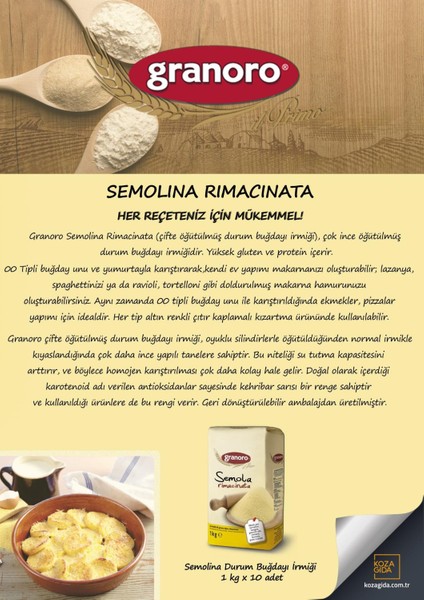 Semolina Durum Buğdayı Irmiği 1 kg X3 Adet