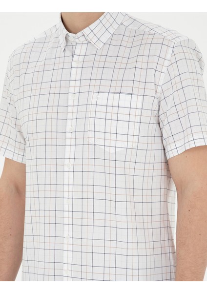 Erkek Lacivert Regular Fit Kısa Kollu Gömlek 50288739-VR033