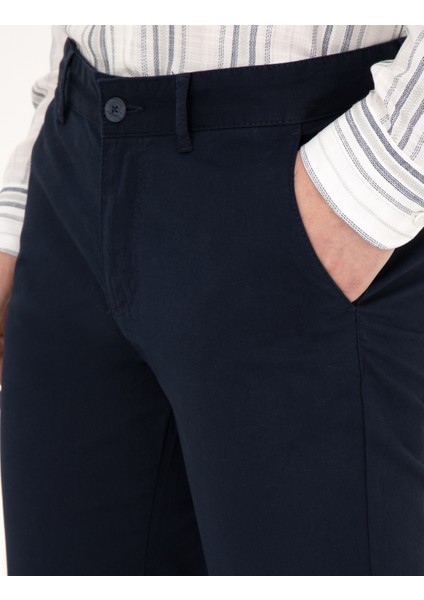 Erkek Lacivert Regular Fit Kanvas Pantolon 50288510-VR033