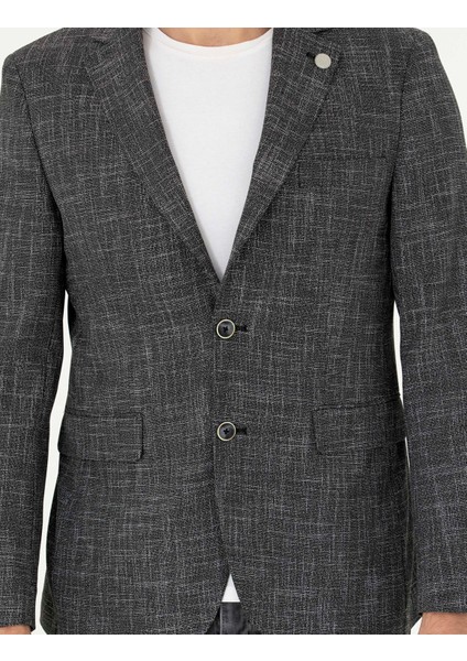 Erkek Siyah Slim Fit Ceket 50288523-VR046