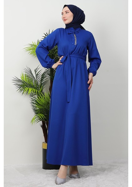 Zincir Düğme Detay Elbise Saks fiyatları